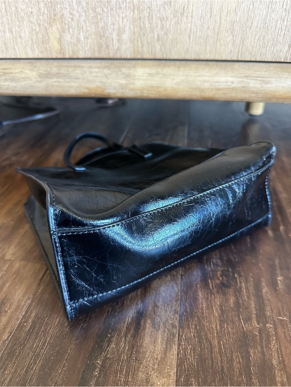 Marc Jacobs Black Patent Leather Tote with Silver Eyelet Trim - Picture 9 of 9
